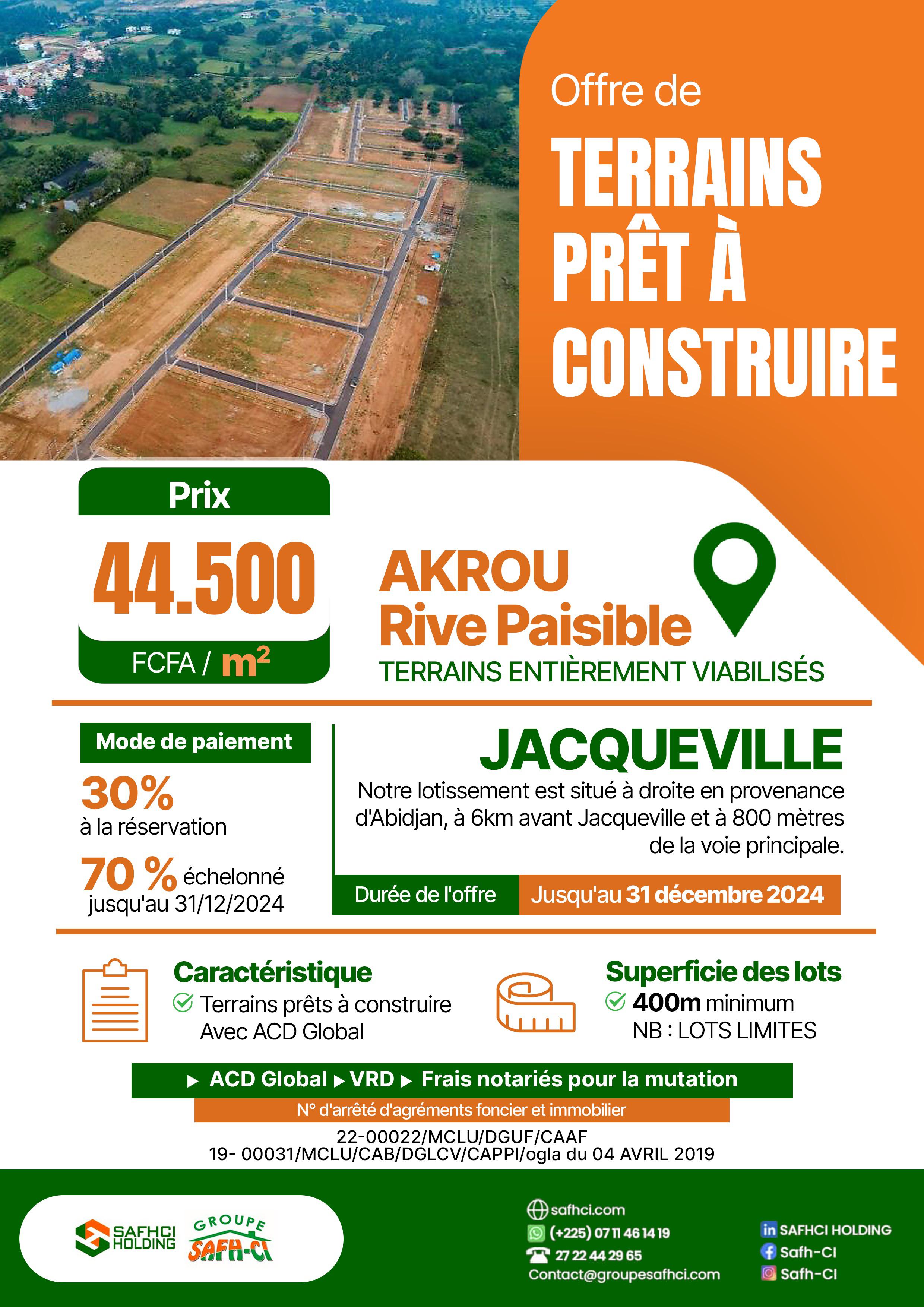 Terrains prêt à construire SAFHCI